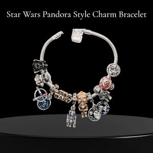 🌌 925 Sterling Silver Star Wars Charm Bracelet – Pandora Style 🌌